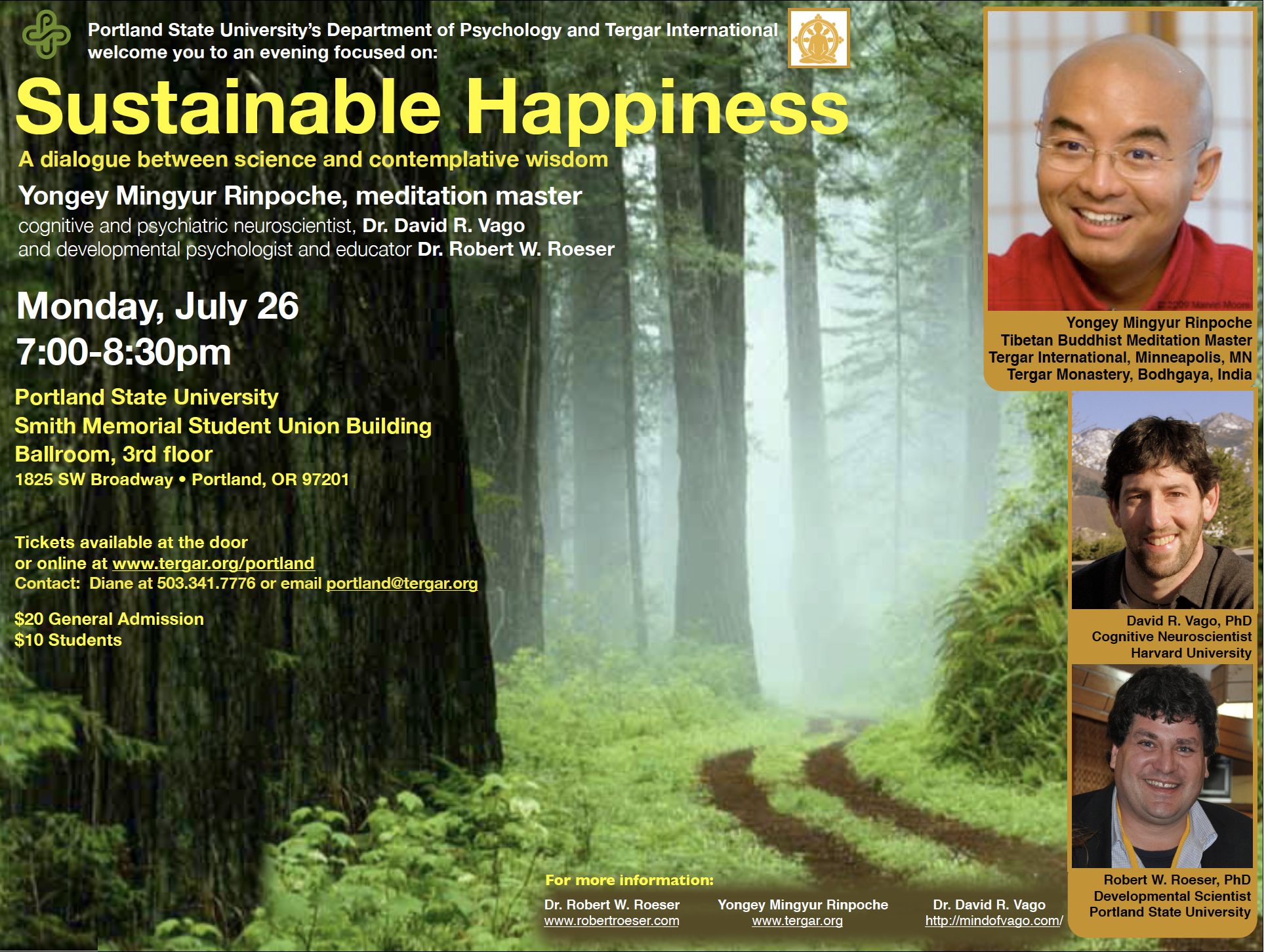 Dr. Vago presents to Dzogchen master Yongey Mingyur Rinpoche on Sustainable Happiness